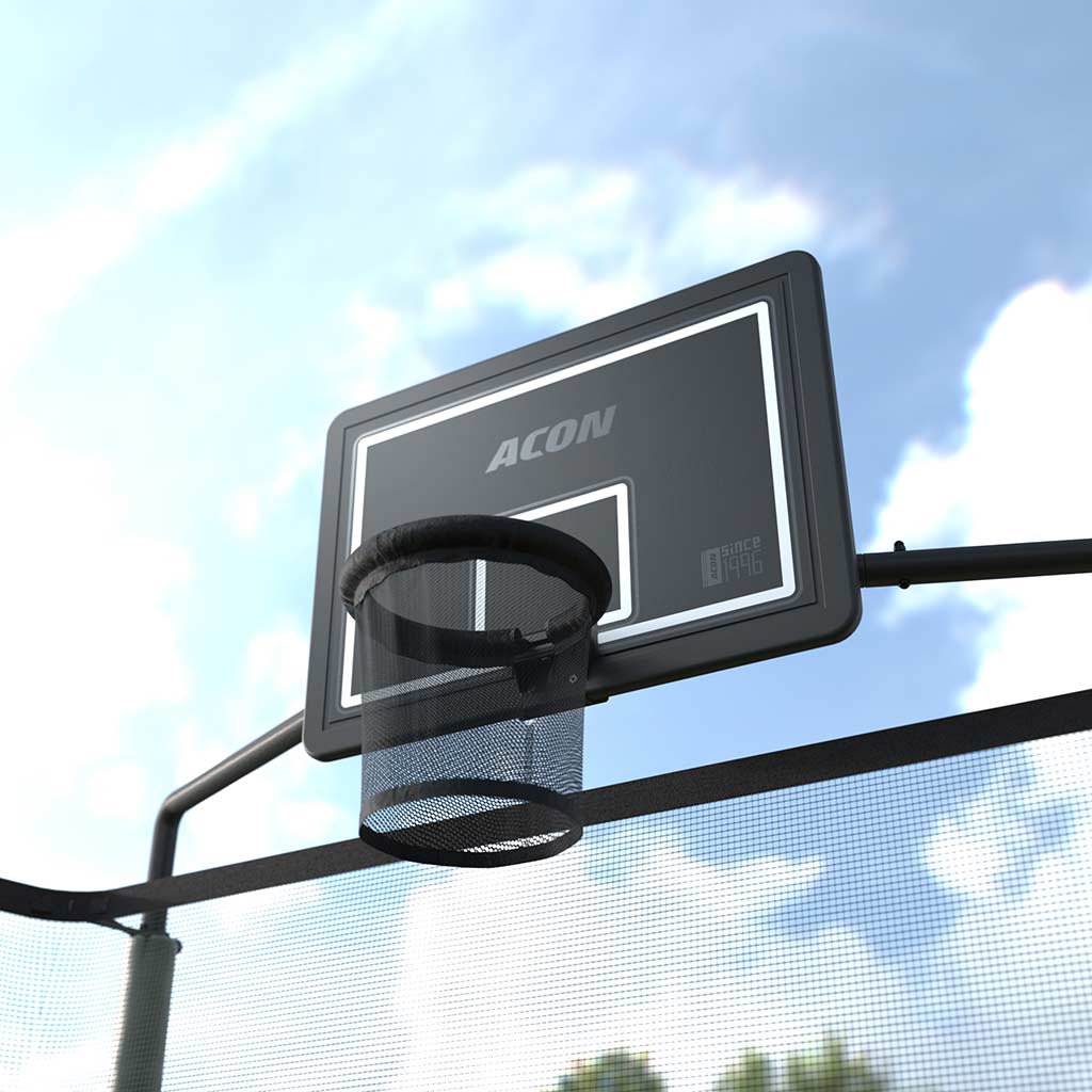 Acon basketkorg för rektangulär studsmatta.