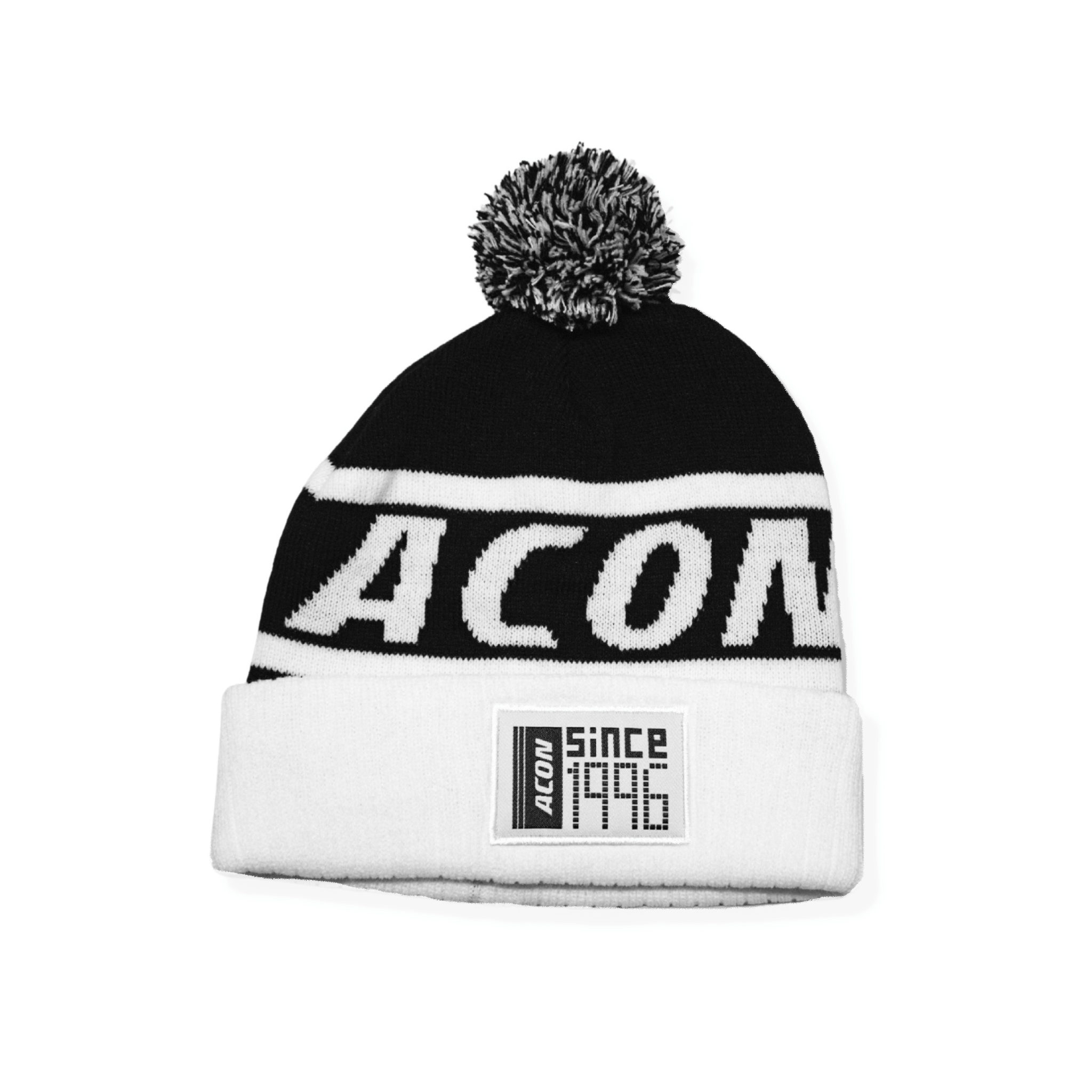 Bild på Acon Blk/Whi Beanie framifrån.