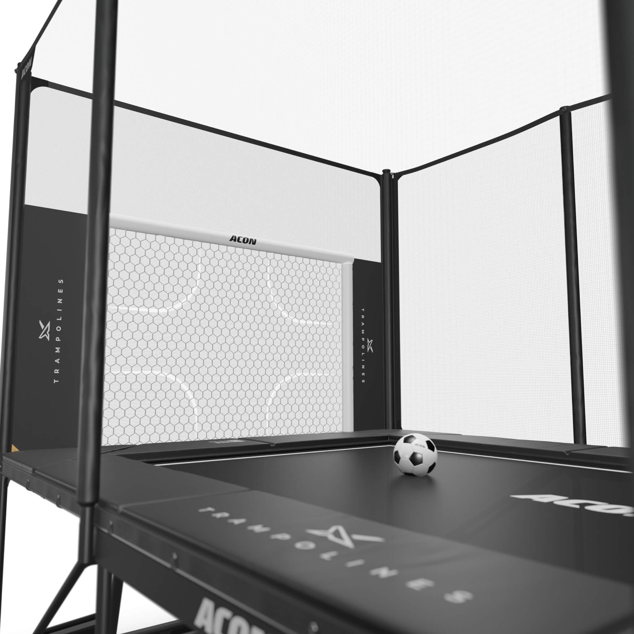 Acon X Trampolin fotbollsmål installerat