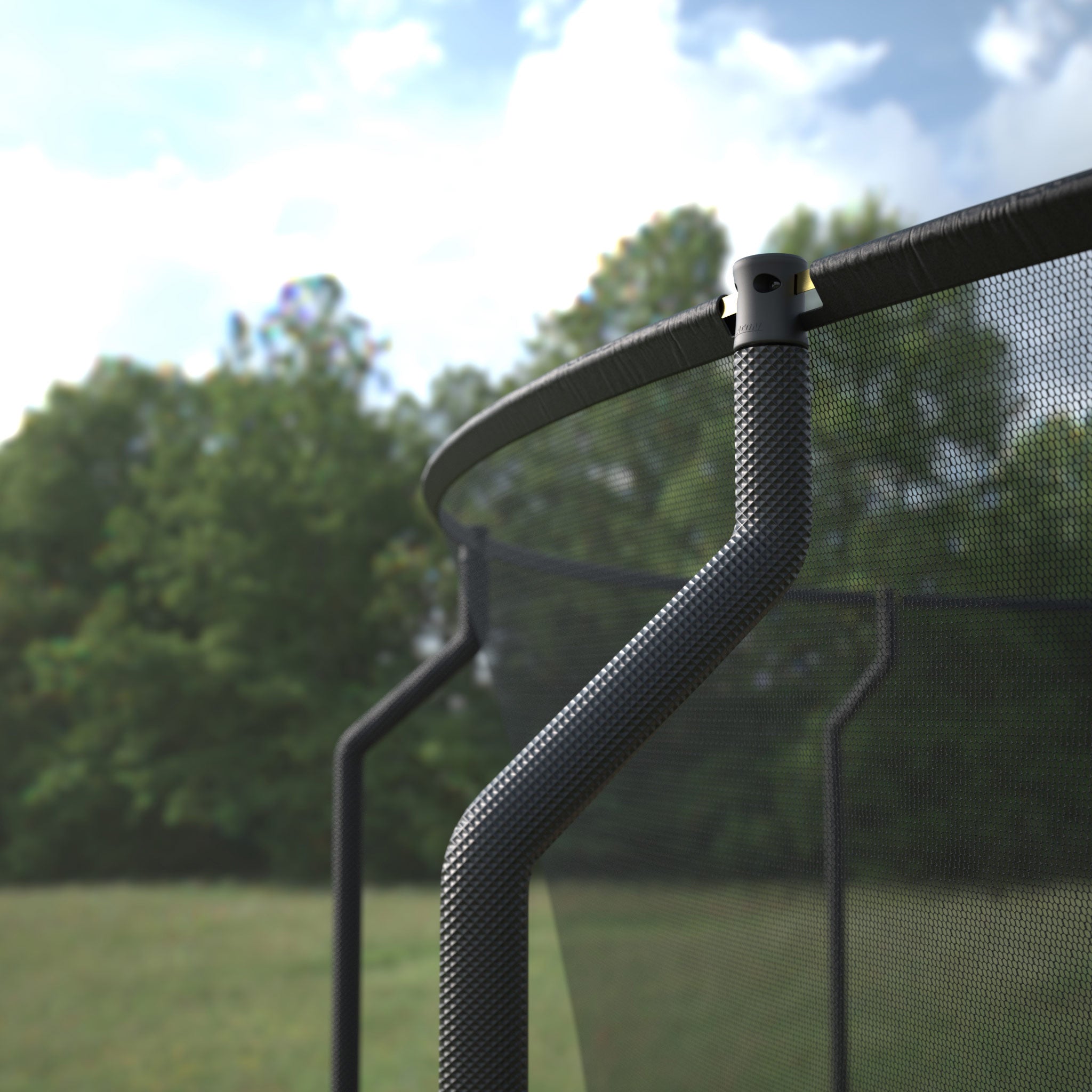 ACON Air 4,6 m studsmatta med Premium Enclosure-stolpar och toppanslutning.