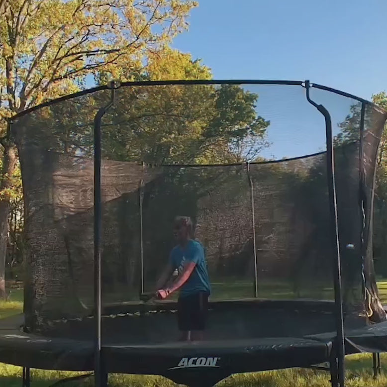 ACON Air 4,3 m black rund studsmatta med Premium-skyddsnät och stege